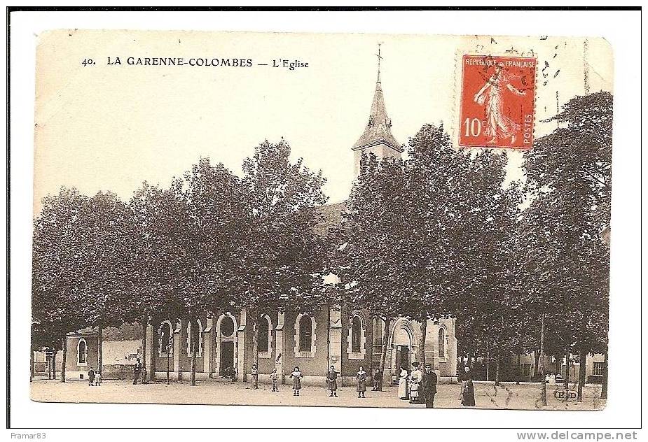 La Garenne Colombes - L' Eglise ( Très Animée )    /  L10 - La Garenne Colombes