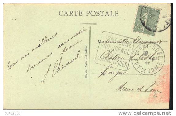 1925 France 63 Mont Dore  Daguin Thermes  Terme Thermal   Sur Carte - Hydrotherapy