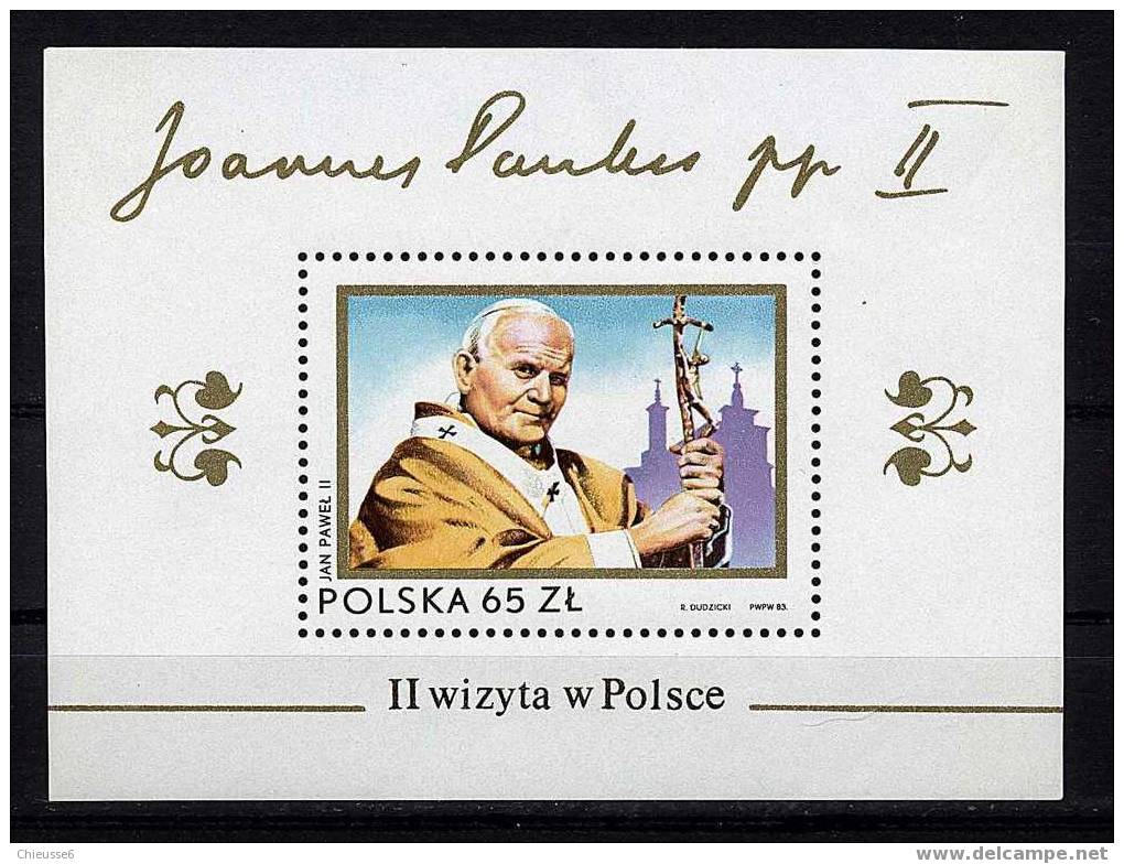 Pologne ** Bloc N° 99 - Seconde Visite Du Pape JeanPaul II - Blocks & Sheetlets & Panes