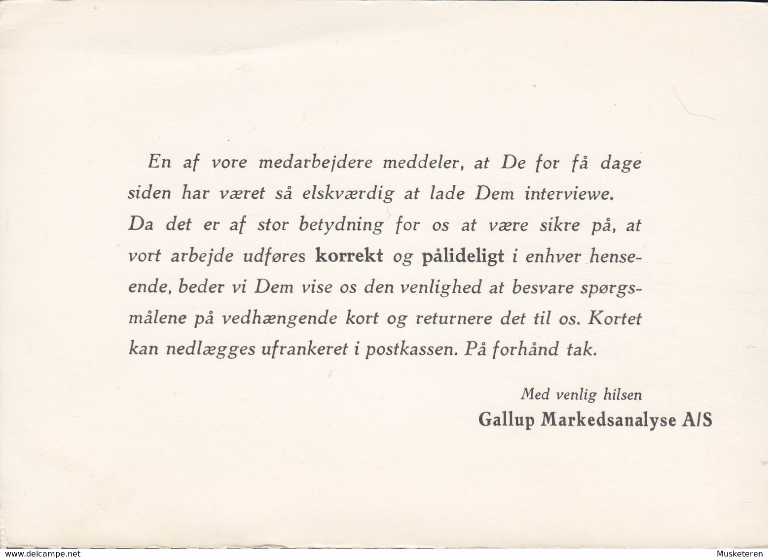 Denmark GALLUP MARKEDSANALYSE Slogan Flamme 'Læg Aldrig Penge I Alm. Brev' HELLERUP 1972 Card Karte Europa CEPT Stamp - 1960