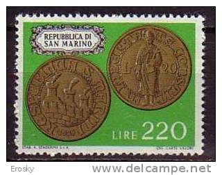 Y7353 - SAN MARINO Ss N°875 - SAINT-MARIN Yv N°830 ** MONNAIES - Unused Stamps