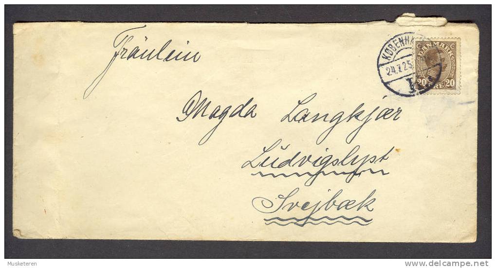 Denmark KØBENHAVN K. 1925 Cover Brief SVEJBÆK King Christian X - Lettres & Documents