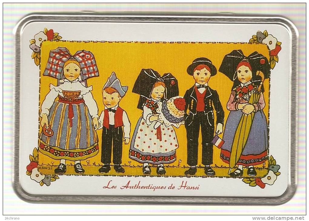 Boite à Sucre: Les Authentiques De Hansi, Marque Fortwenger Alsace, Enfants Avec Costumes Alsaciens (09-1049) - Boîtes