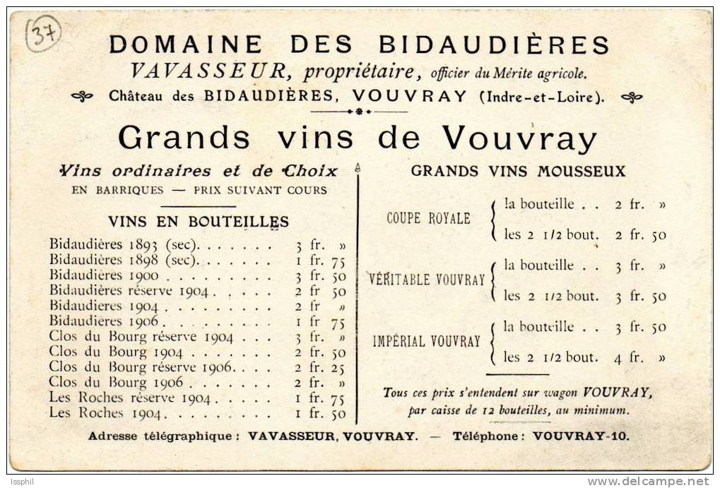 Les Grands Vins De Vouvray - Ch. Vavasseur, Propiétaire, Vouvray (I.-et-L.) Château Des Bidaudières, Terrasse Inférieurs - Vouvray