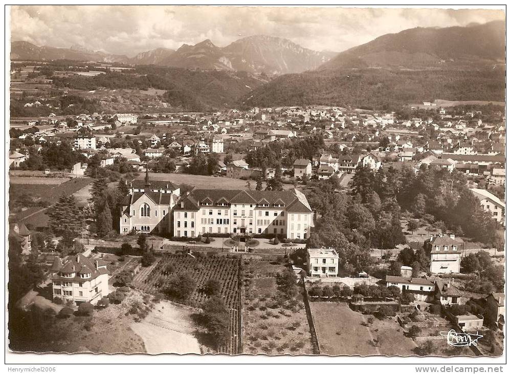 Cpsm  Thonon Vue Aérienne Pensionnat St Joseph , Avec Tampon Au Dos Thonon Les Bains - Thonon-les-Bains