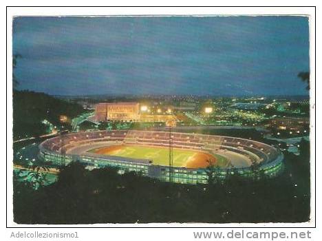 22994)cartolina Illustratoria  Roma -  Stadio Olimpico Di Notte - Stadiums & Sporting Infrastructures