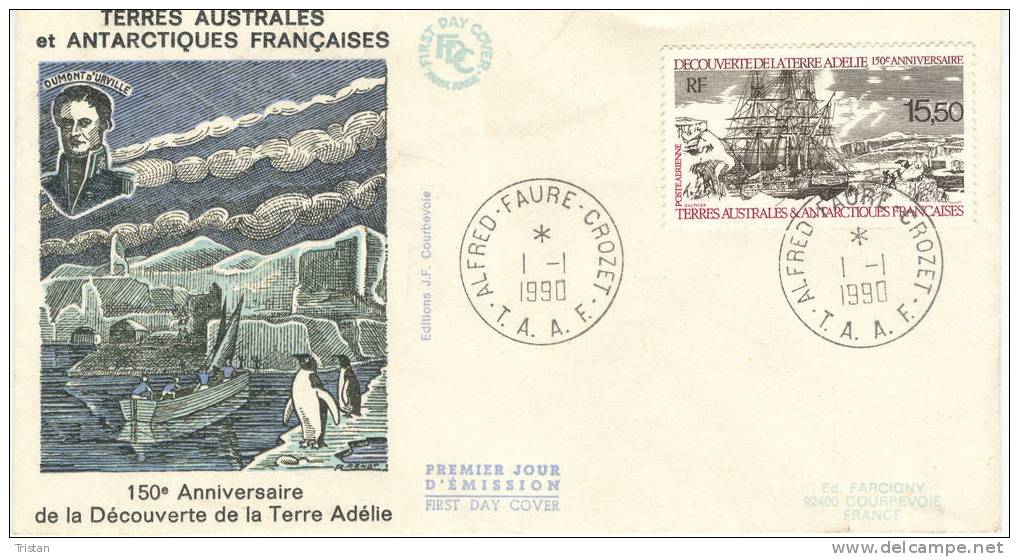 FRANKRIJK- FIRST DAY COVER- AERIENNE- TERRES AUSTRALES & ANTARCTIQUES FRANCAISES. - Sonstige & Ohne Zuordnung