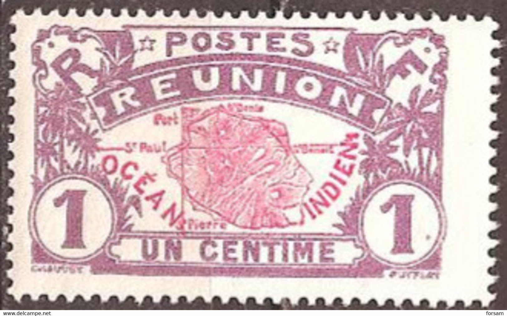 REUNION ISLANDS..1907..Michel # 56...MLH. - Unused Stamps