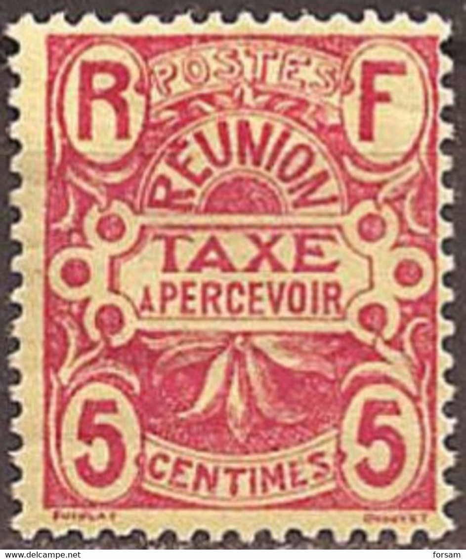 REUNION ISLANDS..1907..Michel # 6...MLH...Portomarken. - Timbres-taxe