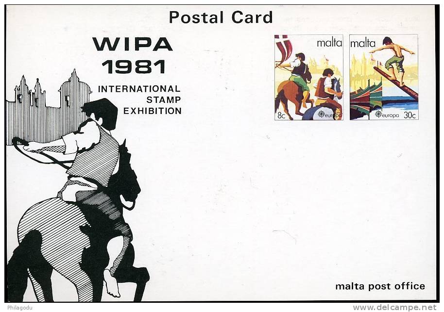 Carte Postale MALTA Pour WIPA 1981  LUXE Cote 75 Euros Pour 10 Cartes - Code Postal