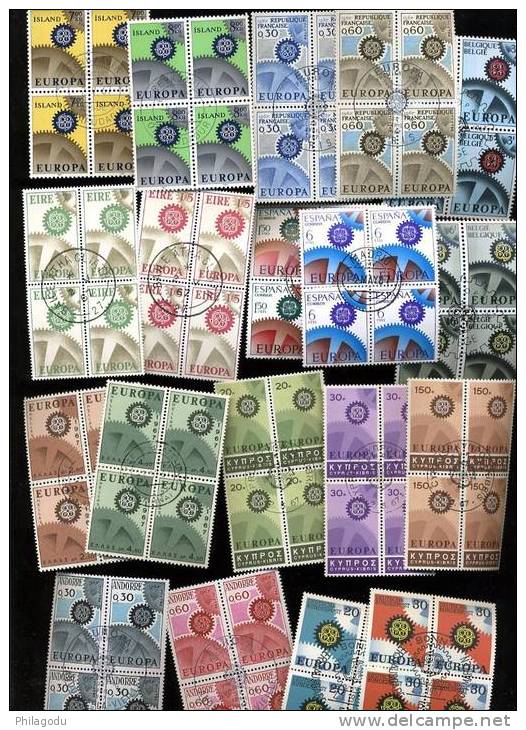 EUROPA Oblitéré Blocs De 4    Superbes    1967       Cote 139 Euros - 1967