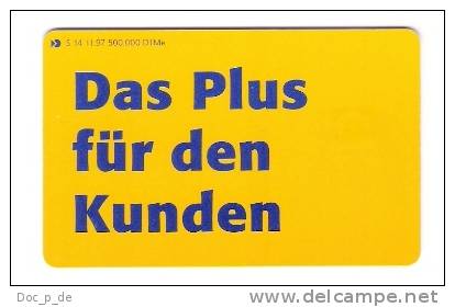 Germany - Deutschland - S 14/97 - Postbank - Das Plus Für Den Kunden - S-Series: Schalterserie Mit Fremdfirmenreklame