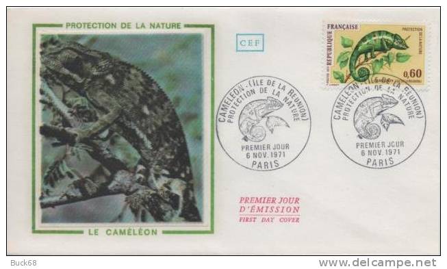 FRANCE 1692 FDC Premier Jour Carte Caméléon ILE DE LA REUNION - 1970-1979