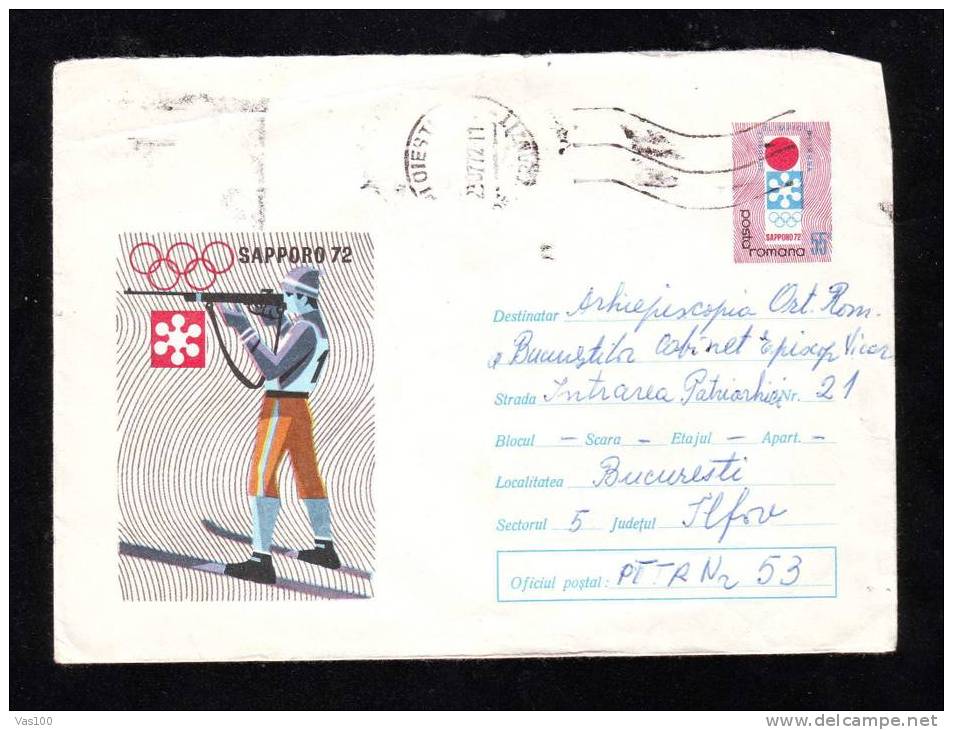 OLYMPIC GAMES SAPPORO 1972, 1 COVER TIR. - Shooting (Weapons)