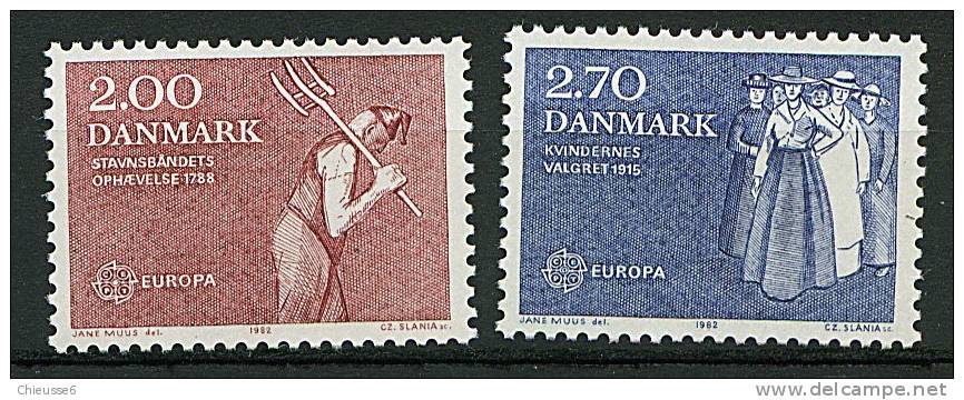 Danemark ** N° 752/753 - Europa 1982 - - Unused Stamps