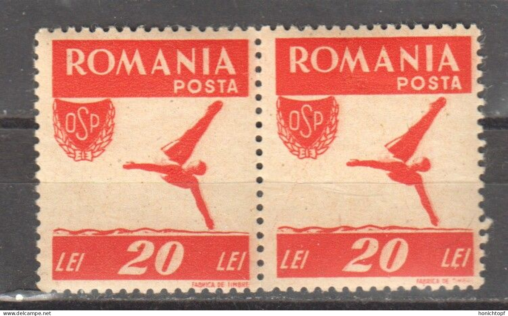 Rumänien; 1946; Michel 1001 **; Werbung Für Den Volkssport; Sport; Doppelt - Ongebruikt