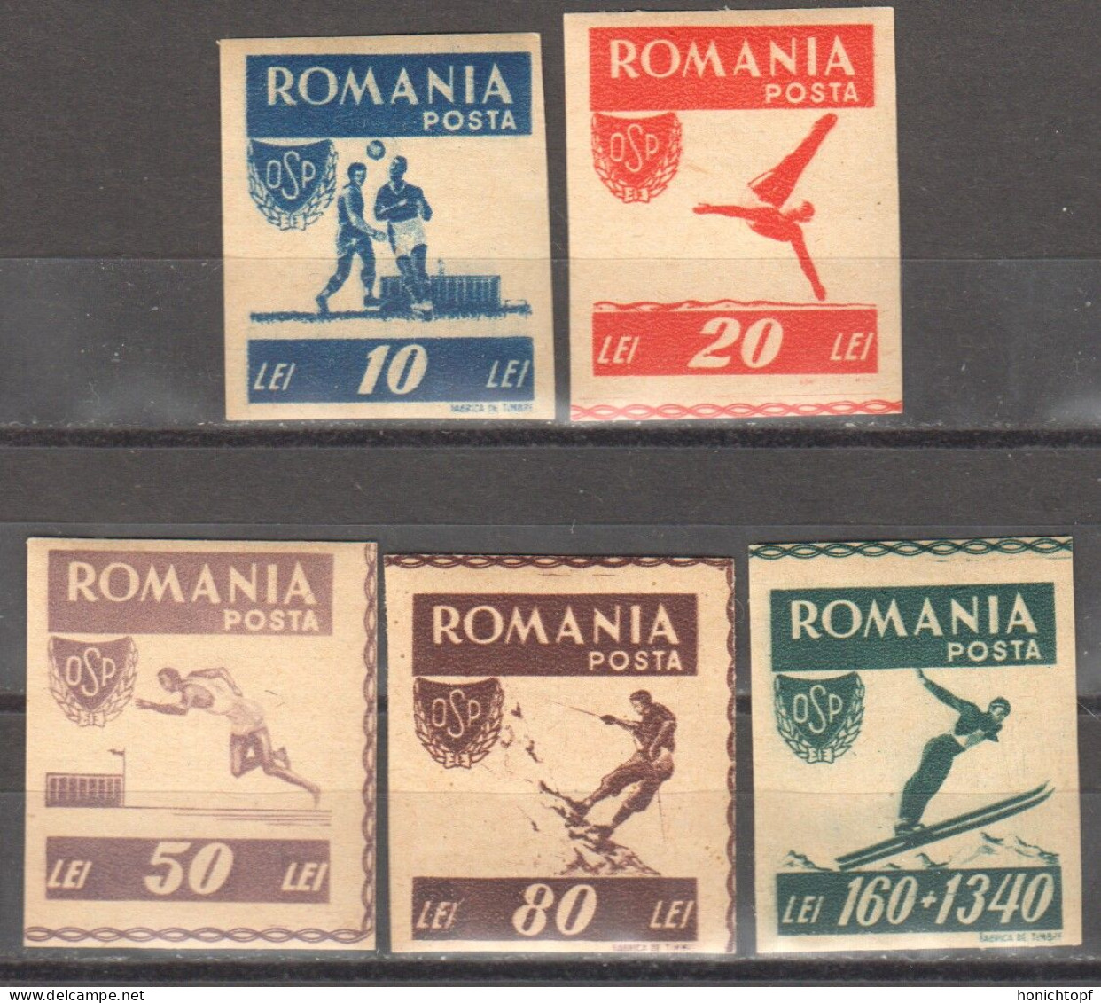 Rumänien; 1946; Michel 1000/4 B **; Werbung Für Den Volkssport; Sport - Unused Stamps