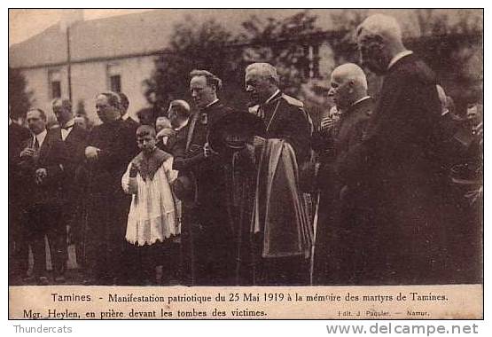 TAMINES MANIFESTATION PATRIOTIQUE DU 25 MAI 1919 A LA MEMOIRE DES MARTRYS   EDIT J PANQUIER NAMUR - Sambreville