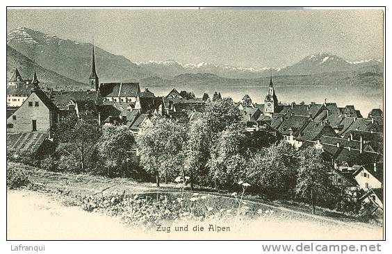 SUISSE- Ref  1185- Zug - Und Die Alpen - Carte Bon Etat - - Zug