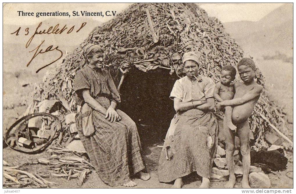 SAINT VINCENT (Cap Vert) Ethnologie Famille Et Son Habitation - Cape Verde