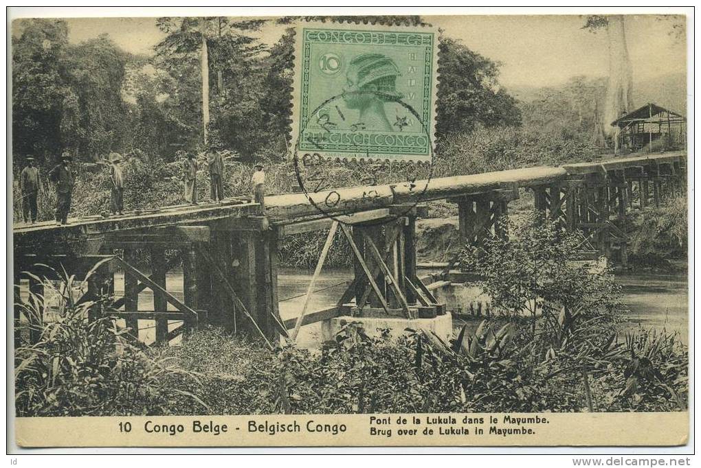 1929 (?) , EP "Pont De Lukula" De Gombari Vers Bududu (?) Congo Belge - Entiers Postaux