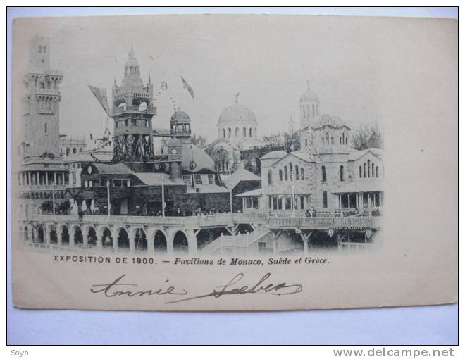 Exposition Universelle Paris 1900 Pavillons De Monaco, Suede Et Grece - Expositions