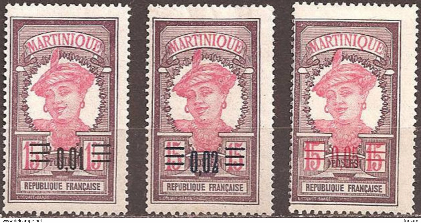 MARTINIQUE..1922..Michel # 81-83...MLH. - Unused Stamps