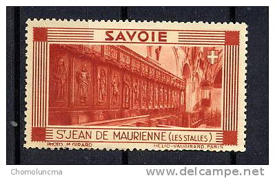 Old Cinderellas Vignette Poster Stamps Savoie Cathédrale De Saint De Maurienne Les Stalles - Tourismus (Vignetten)