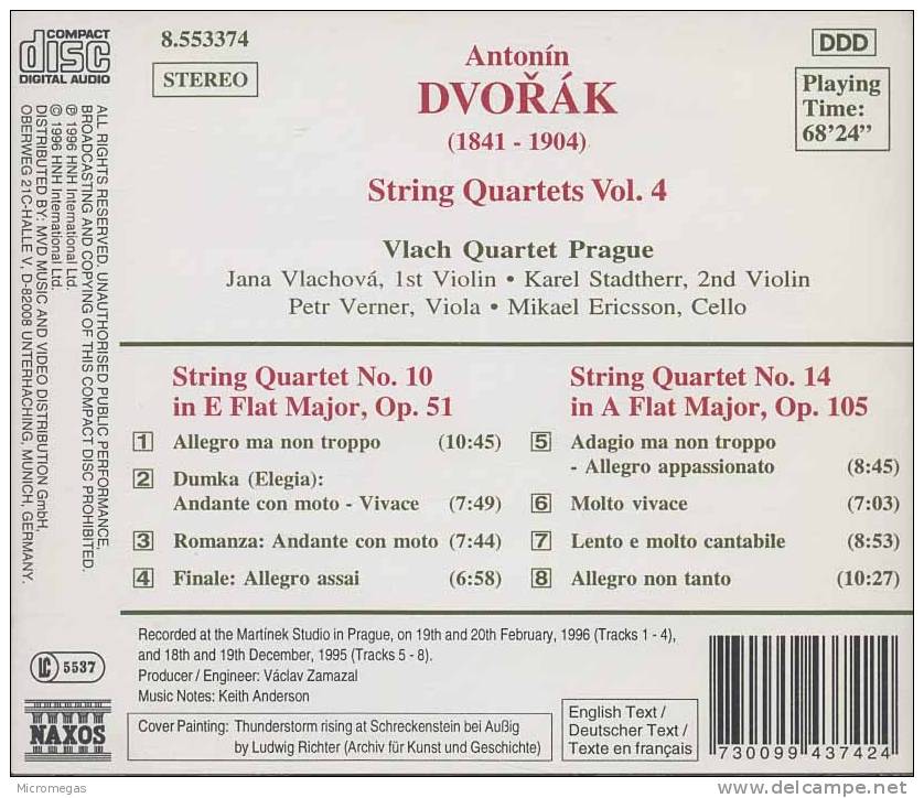 Dvorak : Quatuors à Cordes  N°10 & 14 - Klassik