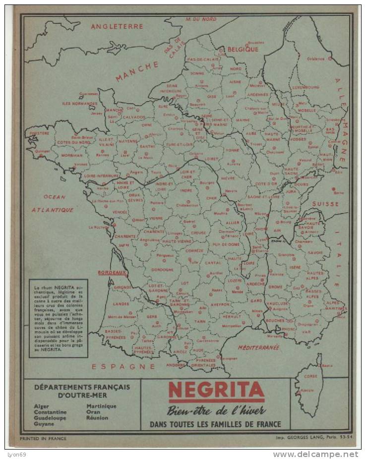 PROTEGE CAHIER PUBLICITAIRE ALCOOL NEGRITA - Protège-cahiers