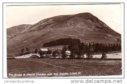 BRIDGE & CHURCH GLENSHEE - REAL PHOTO PCd.  -  PERTHSHIRE - Scotland - Perthshire