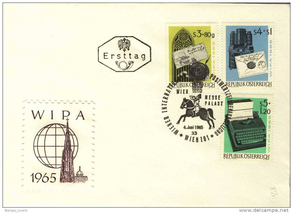 AUSTRIA FDC MICHEL 1184/89 WIPA 1965 - FDC