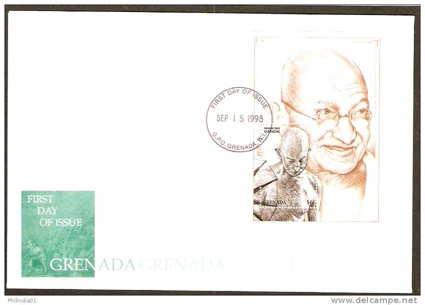 Grenada 1998 Mahatma Gandhi India's Struggle For Freedom M/s FDC  # A01473 - Mahatma Gandhi