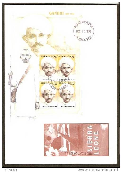 Sierra Leone 1998 Mahatma Gandhi India's Struggle For Freedom  Sheetlet FDC  # 15071 - Mahatma Gandhi