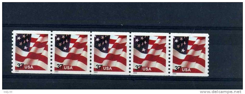 - ETATS-UNIS . 5 TIMBRES ROULETTE 2002 - Roulettes