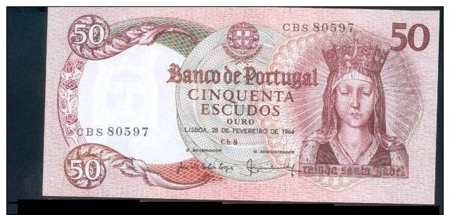 Portugal - Beau Billet Presque Neuf De 50 Escudos - 28/02/1964 -  Défaut - Portugal
