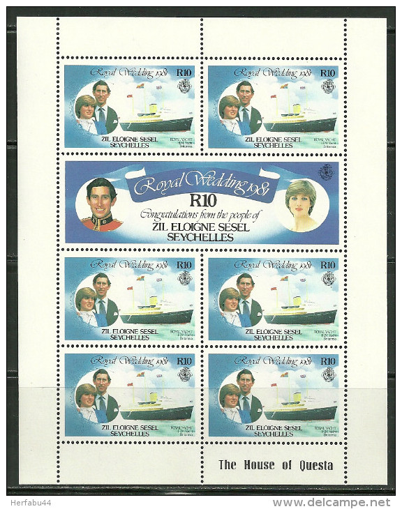 Zil Elwannyen Sesel      "Royal Wedding"       3 Sheets Of 7 MNH** - Seychelles (1976-...)