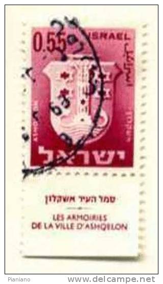 PIA - ISRAELE - 1965-67 : Stemma Della Città Di Ashqelon - (Yv 283A) - Gebruikt (met Tabs)
