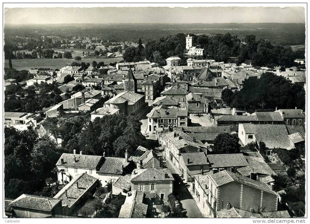 CPSM EN AVION AU DESSUS DE MONTENDRE Les PINS Vue Générale - Montendre