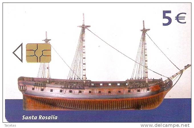 B-143 TARJETA DE ESPAÑA DEL BARCO SANTA ROSALIA DEL 9/08 - Emissioni Di Base