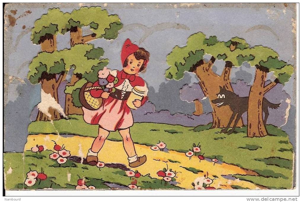 Le Petit Chaperon Rouge Carte Avec Découpages - 1900-1949