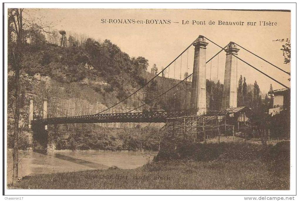 38 -   SAINT- ROMANS-en-ROYANS  -  Le Pont De  Beauvoir Sur L´Isère - Animée : Camion Sur Le Pont - Autres & Non Classés