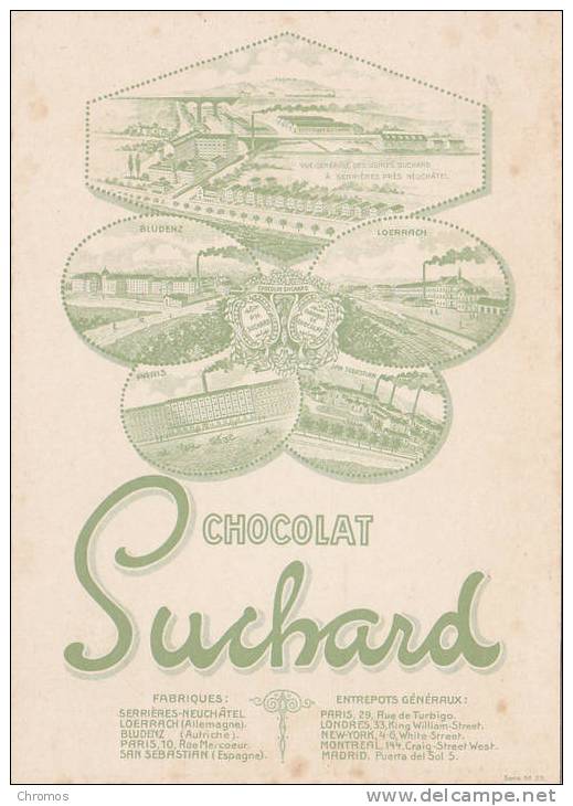 Chromo Carte Menu, Chocolat Suchard - Suchard