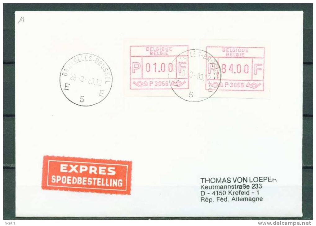 Belgien 1983 First Day Cover ATM Mi.Nr.1.3 -ANr.3056,Bruxelles 5 "84.00+1.00 ATM Auf Expressbrief " Bef,used - Other & Unclassified