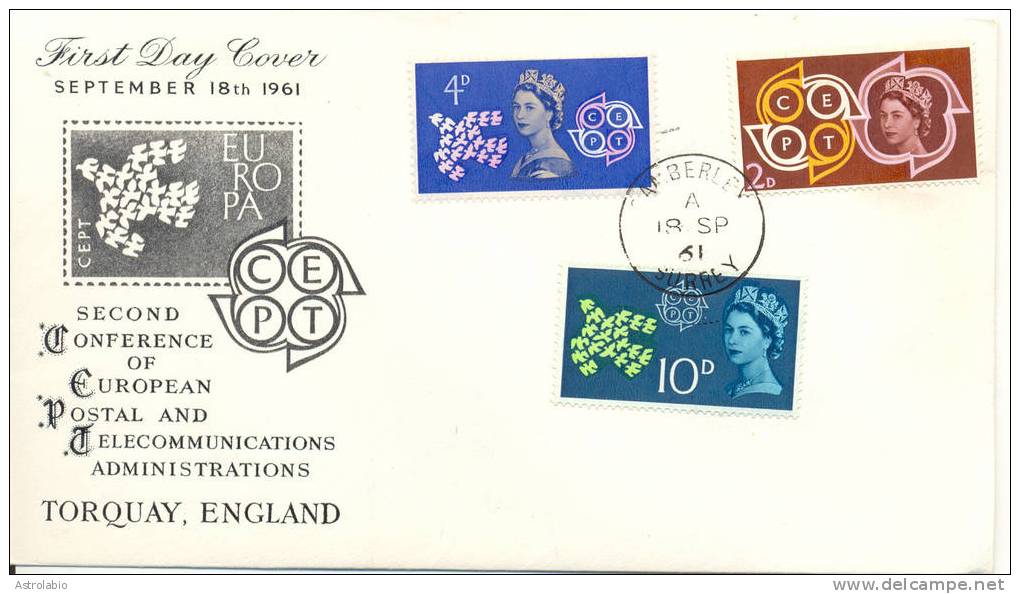 Grande-Bretagne FDC 1961 " Europa-61 " Yvert 362/4 - 1961