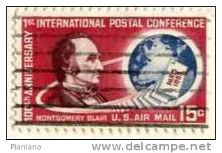 PIA - USA - 1963 : Centenario Della Prima Conferenza Dell' UPU A Parigi - (Yv P.A. 62) - 3a. 1961-… Gebraucht