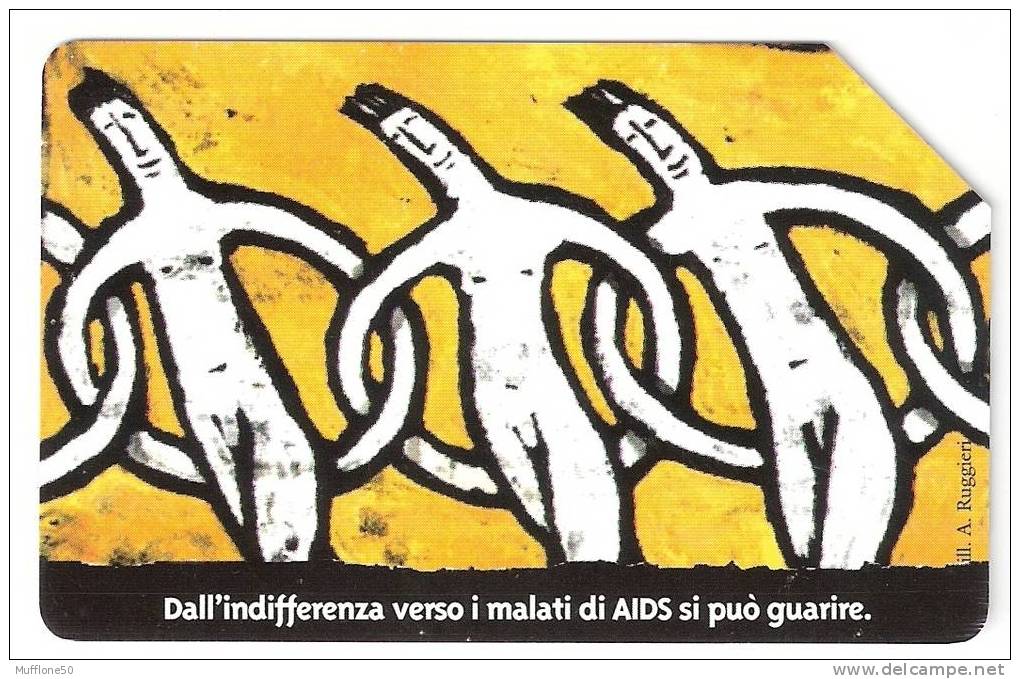 Italia 1998. Scheda Telefonica "DALL´INDIFFERENZA VERSO I MALATI DI AIDS SI PUO´ GUARIRE" - Publiques Ordinaires