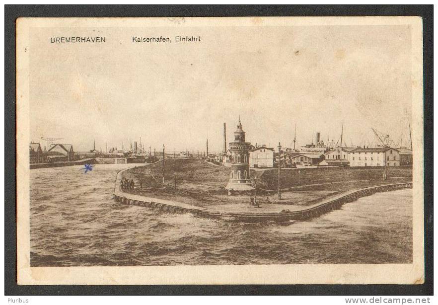 BREMERHAVEN, LIGHTHOUSE, KAISERHAFEN, EINFAHRT, OLD POSTCARD - Bremerhaven