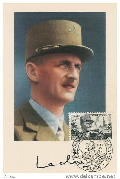 Carte Maximum,Maxi Cards, Général Leclerc - 1940-1949