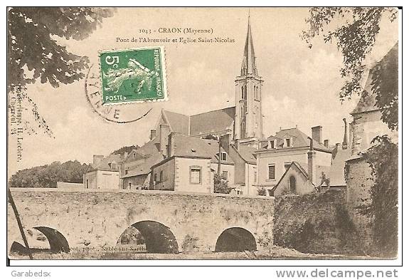 CPA De CRAON - Pont De L'Abreuvoir Et Eglise Saint-Nicolas. - Craon
